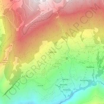 Topografische Karte Capilerilla, Höhe, Relief