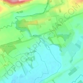 Topografische Karte Brigton, Höhe, Relief