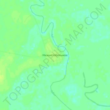 Topografische Karte Нижнетобольное, Höhe, Relief