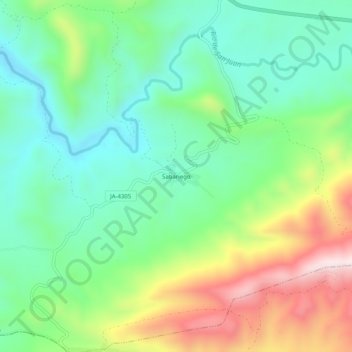 Topografische Karte Sabariego, Höhe, Relief