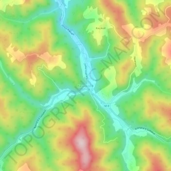 Topografische Karte Keqekollë, Höhe, Relief