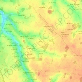 Topografische Karte Le Rosier, Höhe, Relief