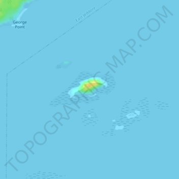 Topografische Karte Barren Island, Höhe, Relief