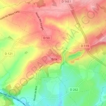 Topografische Karte La Viennerie, Höhe, Relief