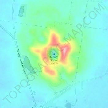 Topografische Karte Mount Noorat, Höhe, Relief
