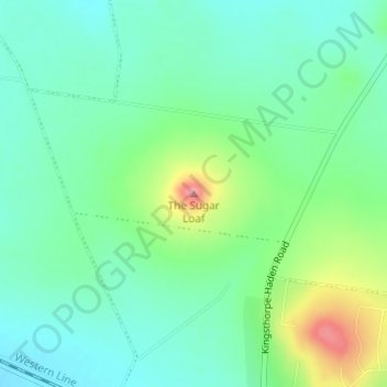 Topografische Karte The Sugar Loaf, Höhe, Relief