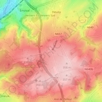 Topografische Karte Cheval blanc, Höhe, Relief