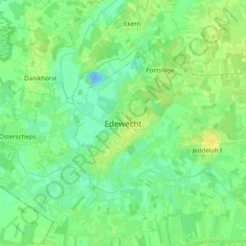Topografische Karte Edewecht, Höhe, Relief