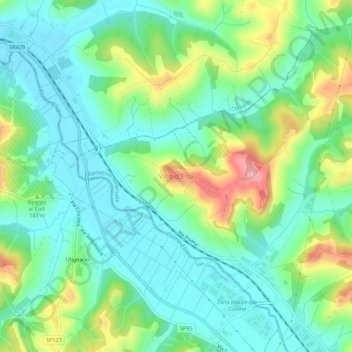 Topografische Karte Vico d'Elsa, Höhe, Relief