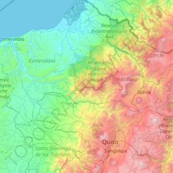 Topografische Karte Cordillera de Toisán, Höhe, Relief