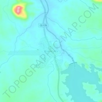 Topografische Karte Aracatiaçu, Höhe, Relief