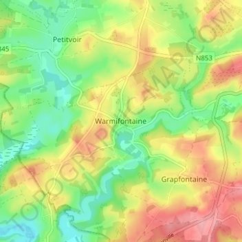 Topografische Karte Warmifontaine, Höhe, Relief