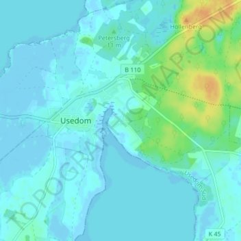 Topografische Karte Paske, Höhe, Relief
