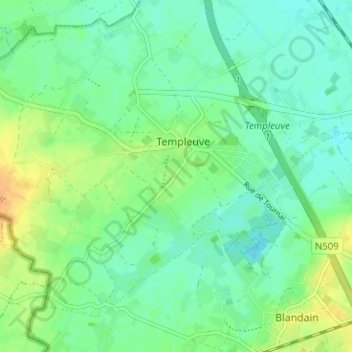 Topografische Karte Cazeau, Höhe, Relief