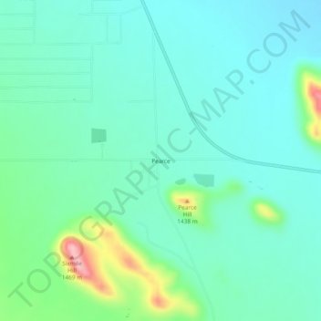 Topografische Karte Pearce, Höhe, Relief