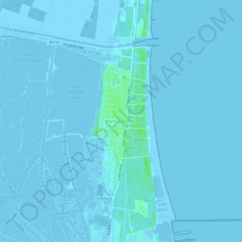 Topografische Karte Marina Romea, Höhe, Relief