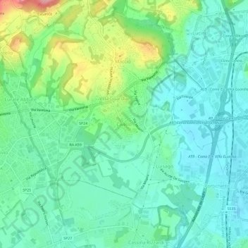 Topografische Karte Civello, Höhe, Relief