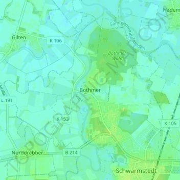 Topografische Karte Bothmer, Höhe, Relief