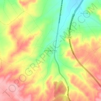 Topografische Karte Peleas de Arriba, Höhe, Relief