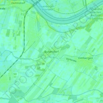 Topografische Karte Bullendorf, Höhe, Relief