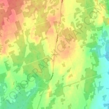 Topografische Karte Ivanhoe, Höhe, Relief