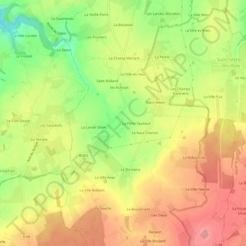 Topografische Karte Olivet, Höhe, Relief