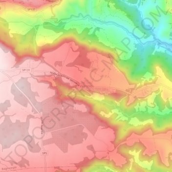 Topografische Karte Vetriolo, Höhe, Relief