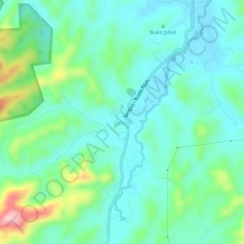 Topografische Karte Johol, Höhe, Relief