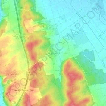 Topografische Karte Dattenhausen, Höhe, Relief