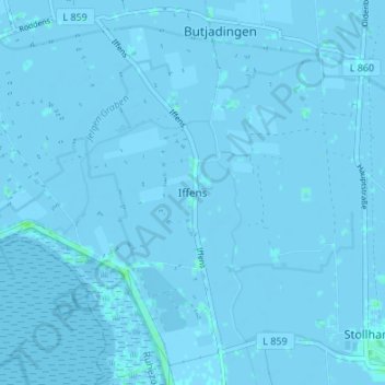 Topografische Karte Iffens, Höhe, Relief