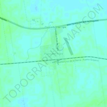 Topografische Karte Pozo del Tigre, Höhe, Relief