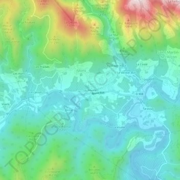 Topografische Karte La Trivalle, Höhe, Relief