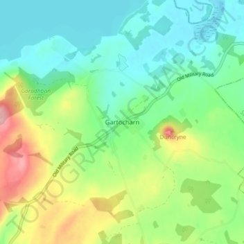 Topografische Karte Gartocharn, Höhe, Relief