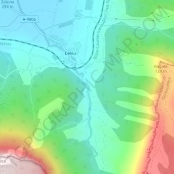 Topografische Karte Fuente de la tejera, Höhe, Relief