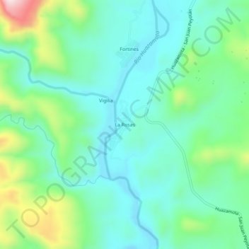 Topografische Karte La Rosas, Höhe, Relief