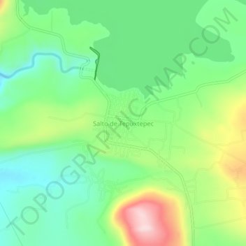 Topografische Karte Salto de Tepuxtepec, Höhe, Relief