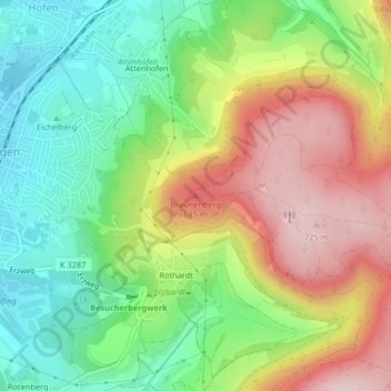 Topografische Karte Braunenberg, Höhe, Relief