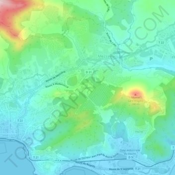 Topografische Karte Stiletto, Höhe, Relief