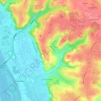 Topografische Karte Berliquet, Höhe, Relief