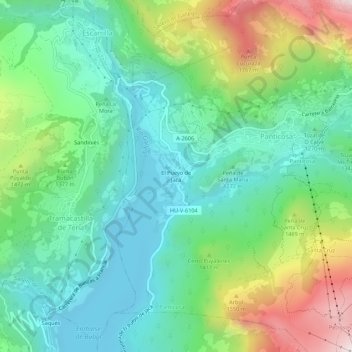 Topografische Karte El Pueyo de Jaca, Höhe, Relief