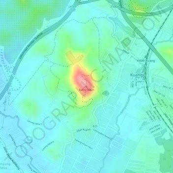 Topografische Karte Bukit Tadun, Höhe, Relief
