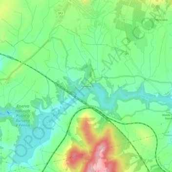 Topografische Karte Rondine, Höhe, Relief