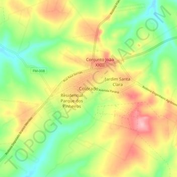Topografische Karte Colorado, Höhe, Relief