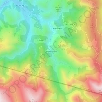 Topografische Karte Antxainioenea, Höhe, Relief