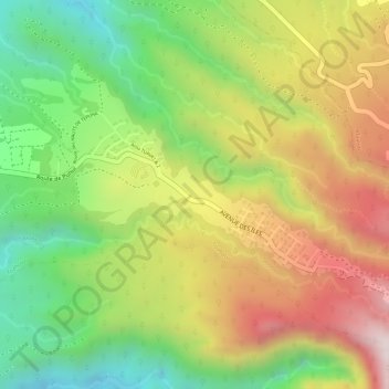 Topografische Karte Puunui, Höhe, Relief
