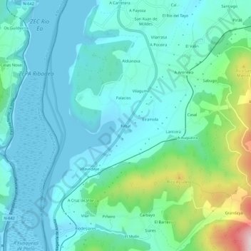 Topografische Karte Fabal, Höhe, Relief