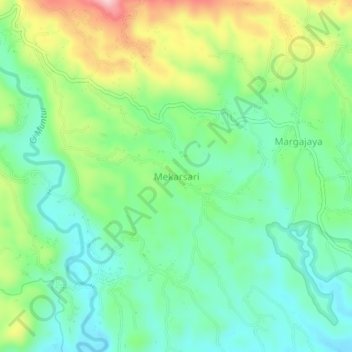 Topografische Karte Mekarsari, Höhe, Relief