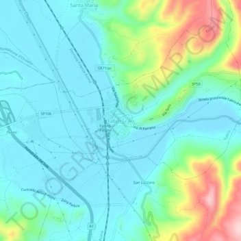 Topografische Karte Fabro Scalo, Höhe, Relief