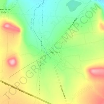 Topografische Karte Las Taponas, Höhe, Relief