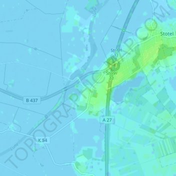 Topografische Karte Speckje, Höhe, Relief